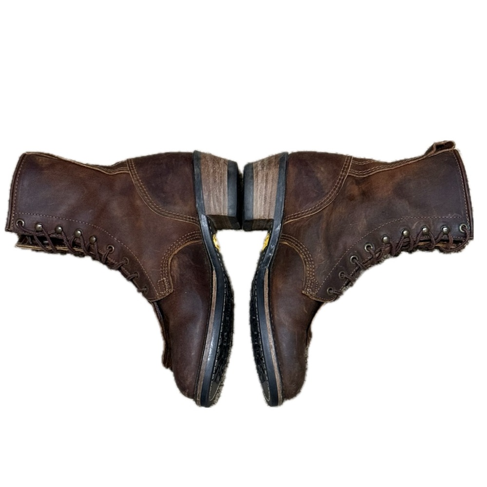 👢🤠 DURANGO Leather Lace-Up Boots Kiltie Fringe Vibram Sole Brown Women’s 10 - Picture 7 of 10